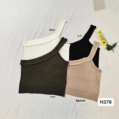 Hot Girl Irregular Shoulder Summer Vest For Women