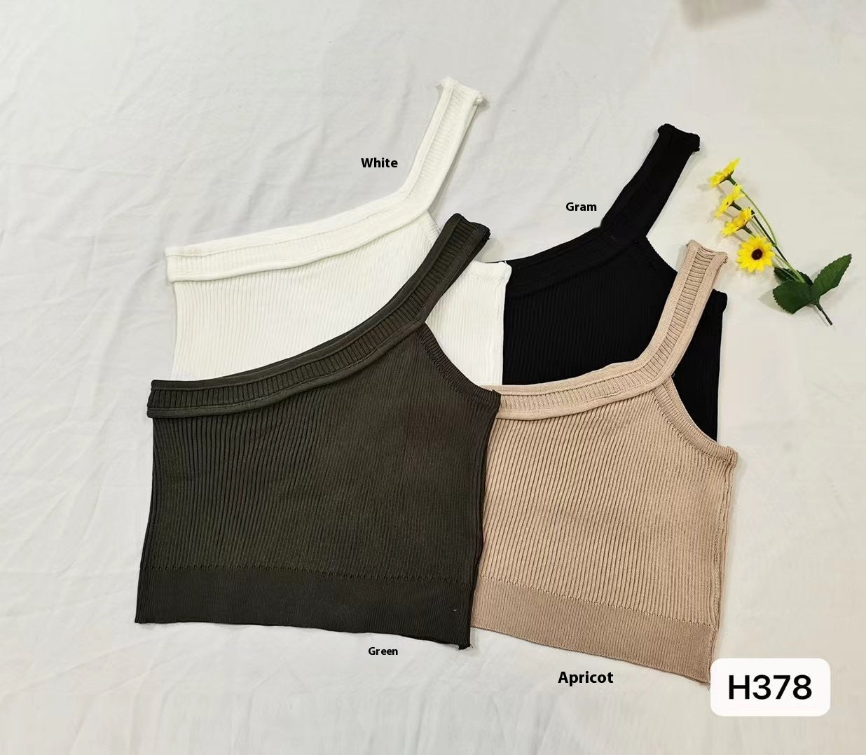 Hot Girl Irregular Shoulder Summer Vest For Women